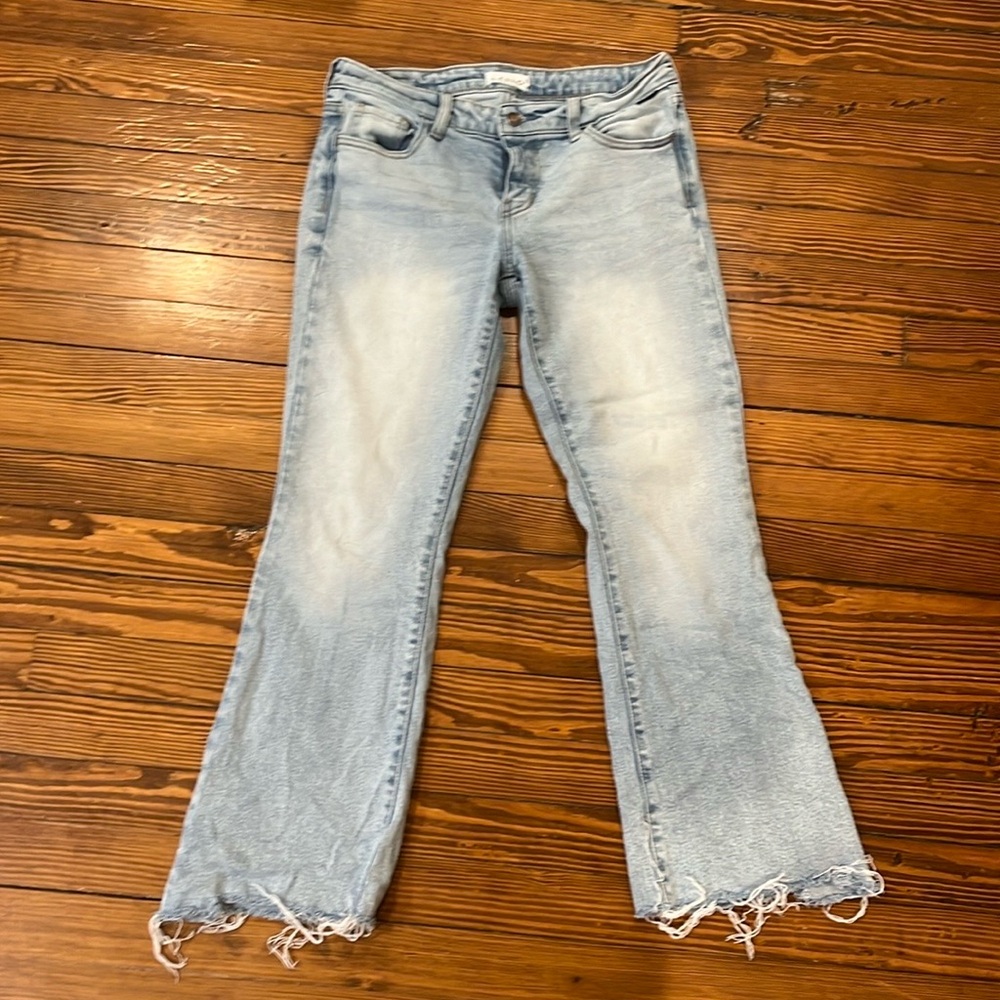 Cello light wash low waist flare jeans